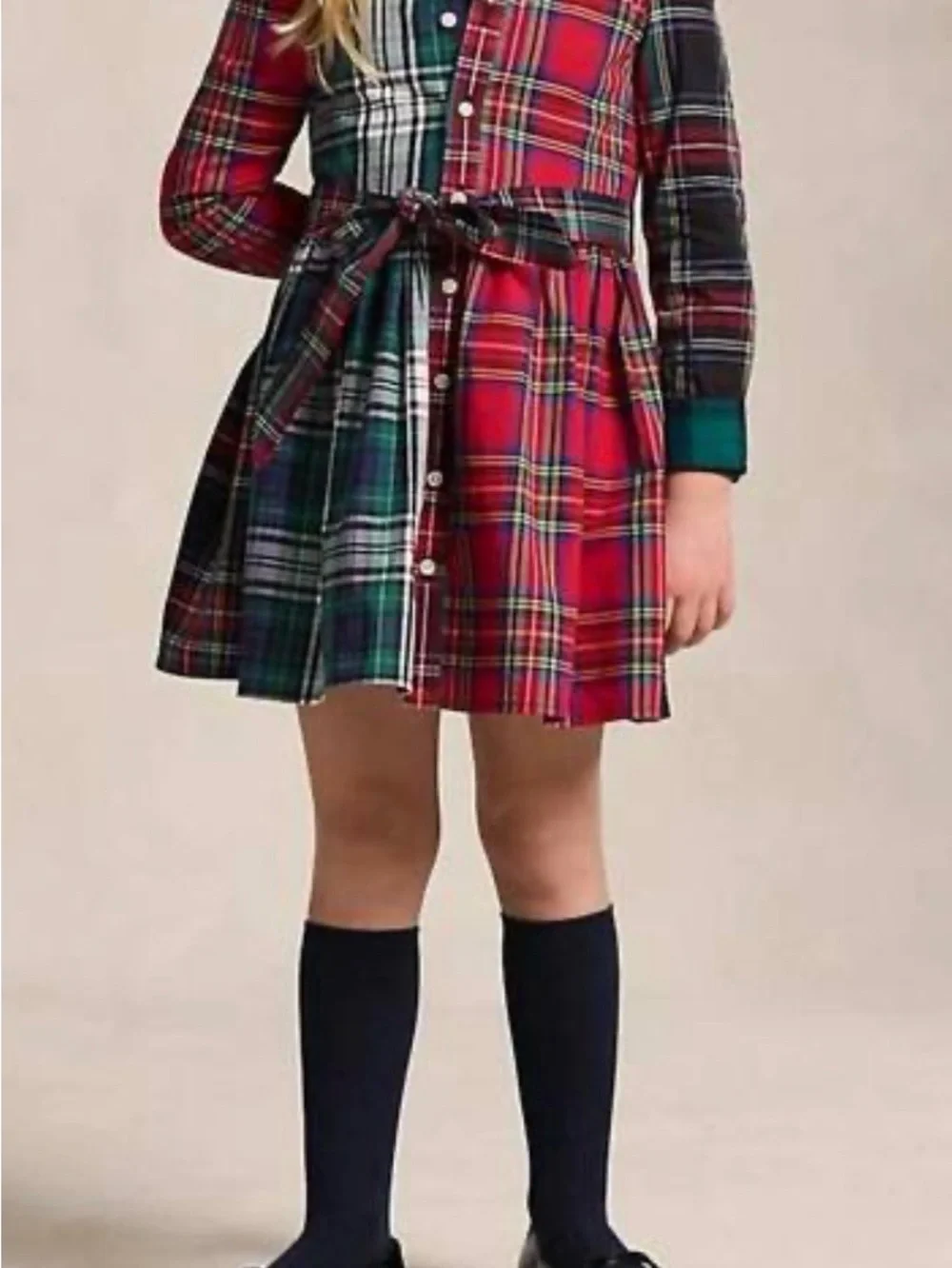 Polo Ralph Lauren sz 6 Plaid cotton fun shirt dress red green